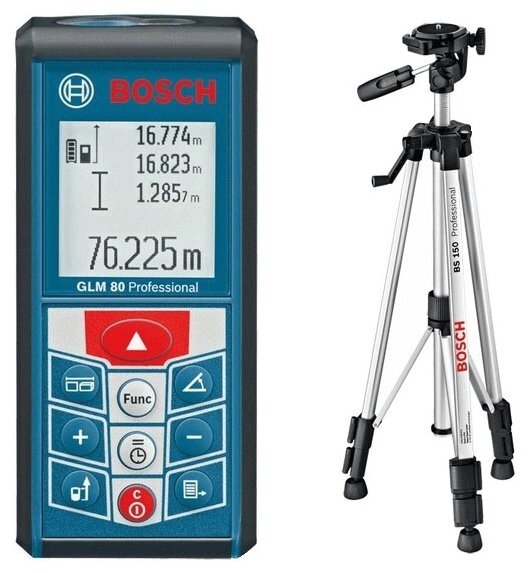 Лазерный дальномер BOSCH GLM 80 + BS 150 Professional от компании MetSnab - фото 1