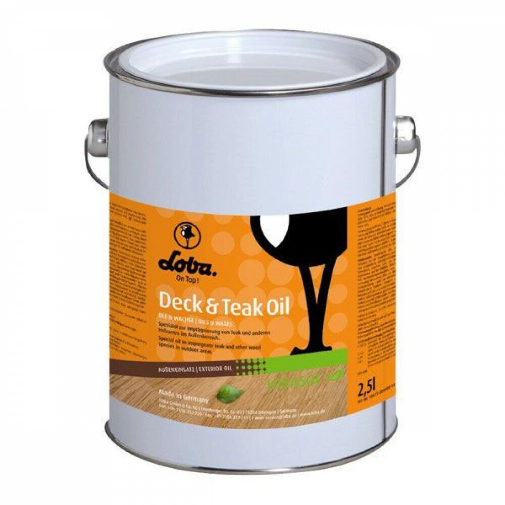 Loba Масло для наружных работ Lobasol Deck  Teak Oil прозрачное, 12 л от компании MetSnab - фото 1