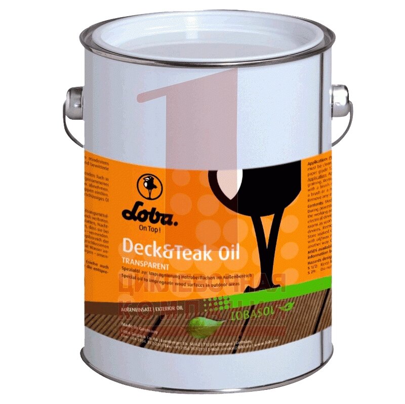 Lobasol Deck  Teak Oil Масло для наружных работ, прозрачное (12 л) от компании MetSnab - фото 1