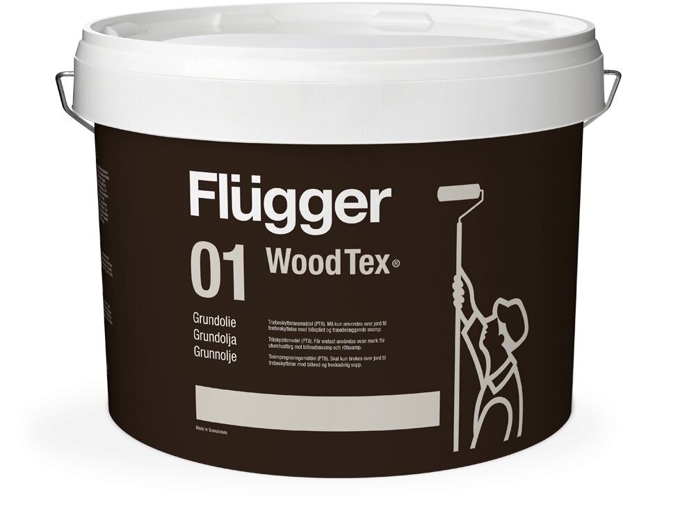 Масла для террас FLUGGER 01 Wood Tex Oil Primer масло по дереву грунтовочное, бесцветное (10л) от компании MetSnab - фото 1