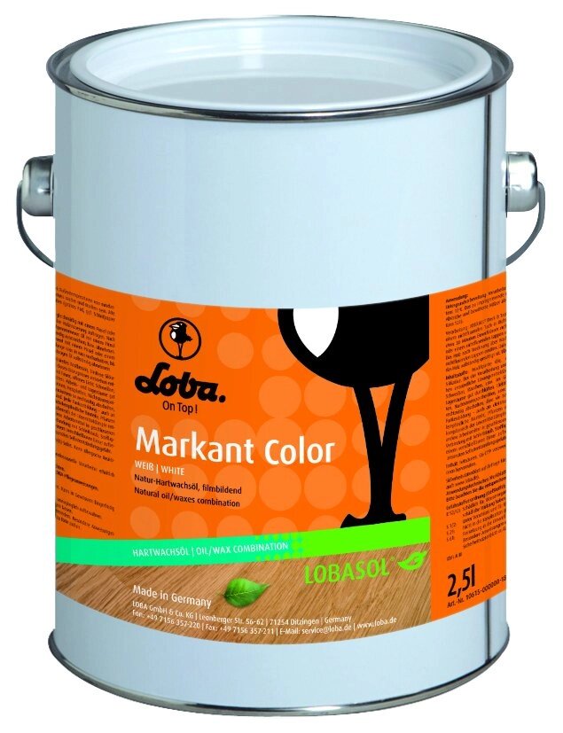 Масло для дерева Для внутренних работ Loba Однокомпонентное LOBASOL Markant color 2,5 л от компании MetSnab - фото 1