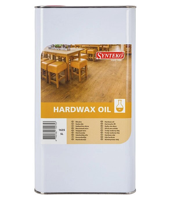 Масло Synteko Hardwax Oil 1635 для полков в сауне 5 л от компании MetSnab - фото 1