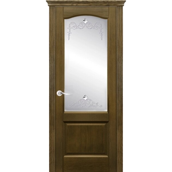 Межкомнатная дверь La Porte серия New Classic модель 200.4 дуб коньяк контур с бевелсами Муза от компании MetSnab - фото 1