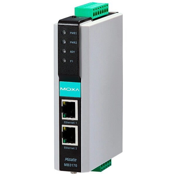 MGate MB3170I Преобразователь Modbus RTU/ASCII в Modbus TCP, 1-портовый MOXA от компании MetSnab - фото 1