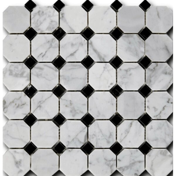 Мозаика Art  Natura Bianco Carrara  Nero Marquina 30,5x30,5 глянцевая от компании MetSnab - фото 1