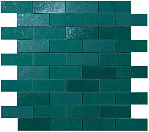 Мозаика Atlas Concorde (италия) Ewall Petroleum Green MiniBrick 9EME 305x305 мм (Керамическая плитка для ванной) от компании MetSnab - фото 1