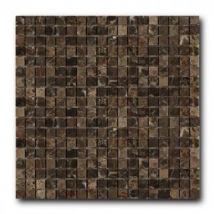 Мозаика из натурального камня ArtNatura Marble Mosaic Dark Imperador (плитка 15x15 мм), лист 305x305 мм (0,47 м2/упак.) от компании MetSnab - фото 1