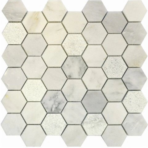 Мозаика Q-Stones Каменная мозаика QS-Hex003-3f-48P/10 305x305 мм (Мозаика) от компании MetSnab - фото 1