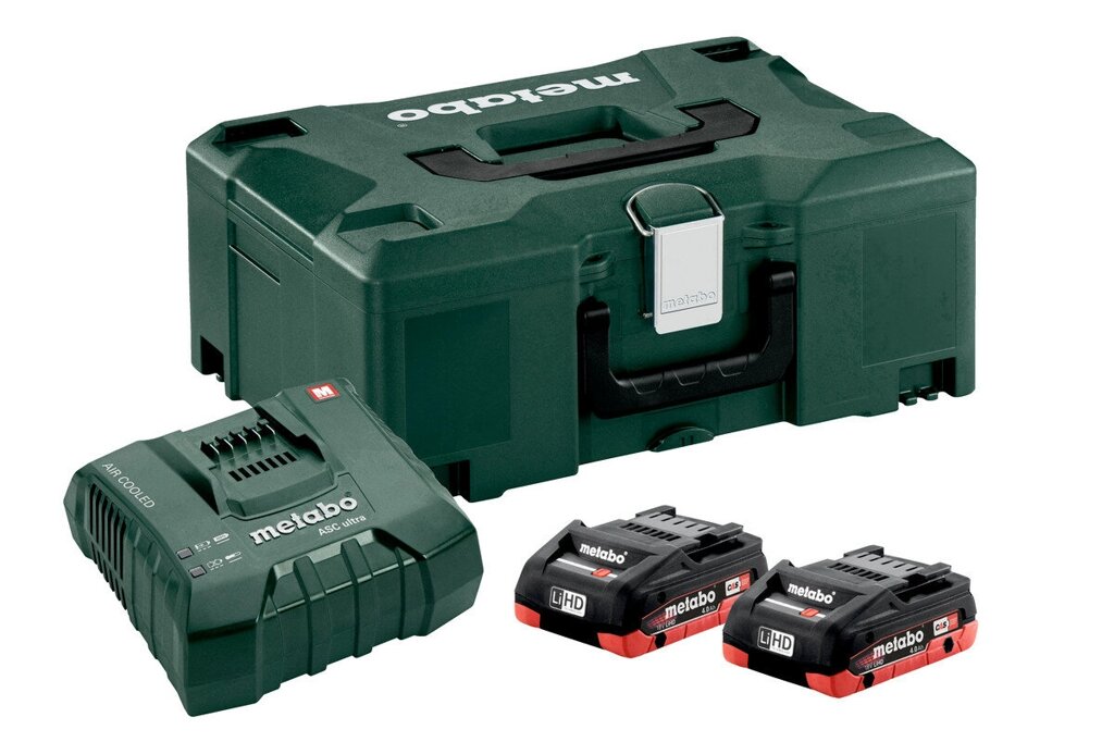 Набор Basic-Set (2 аккумулятора LiHD 4.0 Ач/18В+зарядное устройство ASC Ultra+Metaloc) Metabo 685130000 от компании MetSnab - фото 1