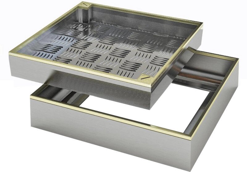 Напольный люк Премиум 44 с латунным кантом 350*1350 (35*135 см) от компании MetSnab - фото 1