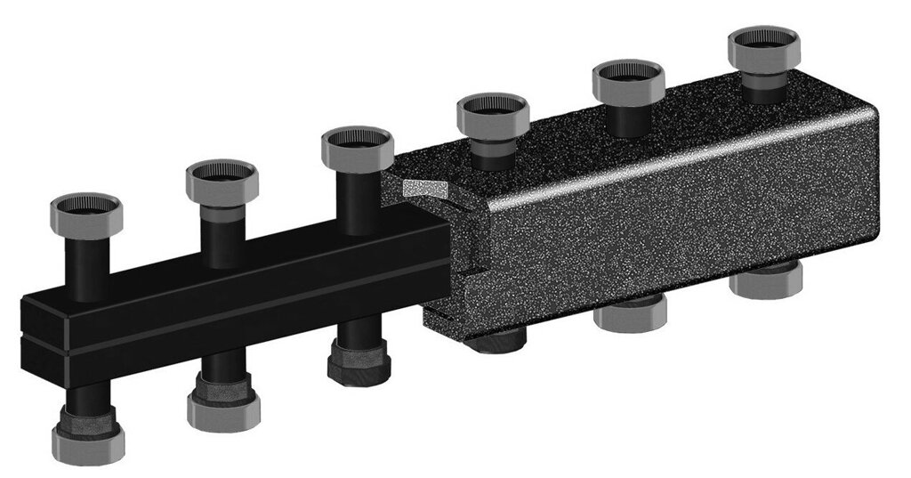 Настенный распределительный коллектор на 3-5 контура в теплоизоляции Meibes ME 66301.3 RU от компании MetSnab - фото 1