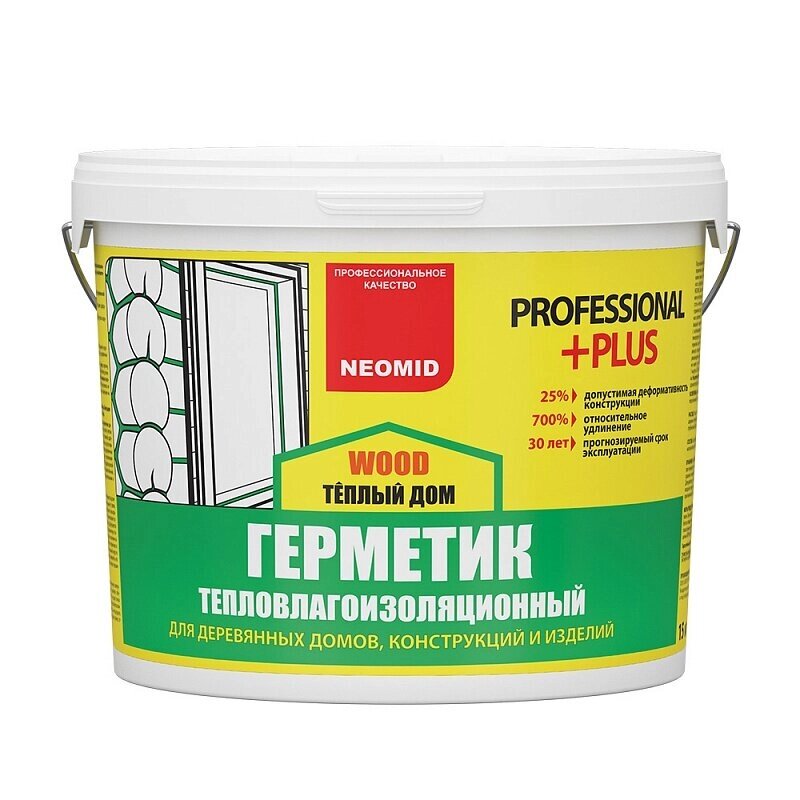 Неомид теплый ДОМ Wood Professional PLUS (15 кг медовый герметик неомид) от компании MetSnab - фото 1