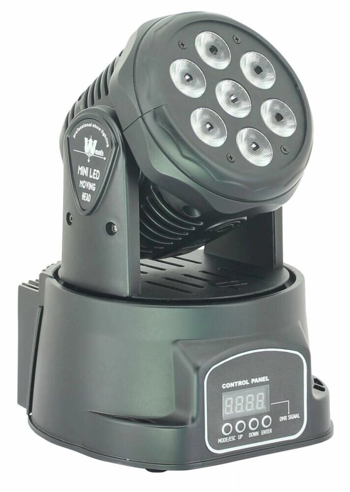 Nightsun SPB305B вращающаяся голова, WASH, 7 LED x 12W, DMX, авто, звук. актив. Master/slave от компании MetSnab - фото 1