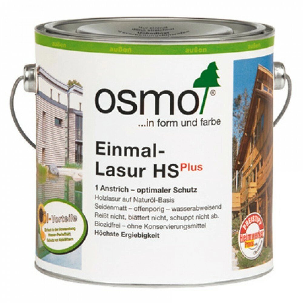 Однослойная лазурь Osmo Einmal-Lasur HS Plus 9211 Белая ель 2,5 л от компании MetSnab - фото 1