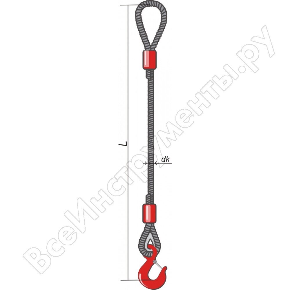 Одноветвевой канатный строп КантаПлюс о1СК-8,0/5,0м от компании MetSnab - фото 1