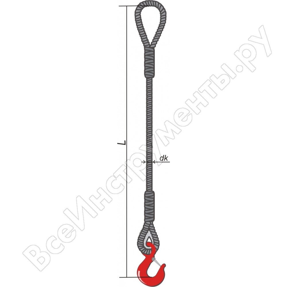 Одноветвевой канатный строп КантаПлюс з1СК-10,0/6,0м от компании MetSnab - фото 1