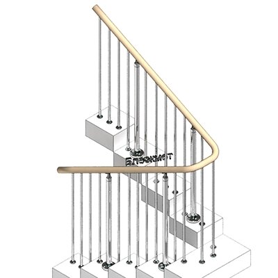 Ограждения из нержавеющей стали поручни бук, дуб №13 от компании MetSnab - фото 1