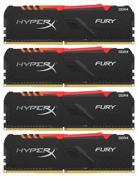 Оперативная память 16 ГБ 4 шт. HyperX Fury RGB HX424C15FB3AK4/64 от компании MetSnab - фото 1