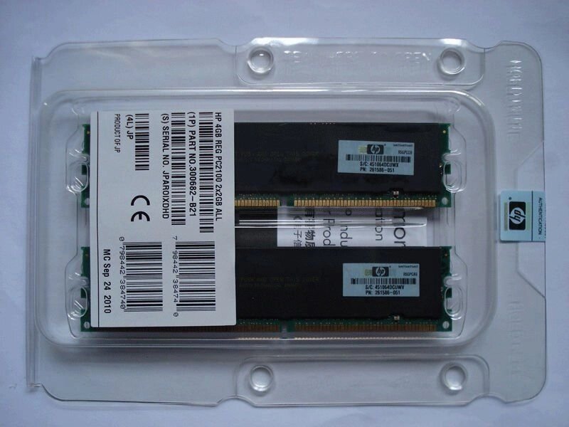 Оперативная память HP 4GB 2x 2GB PC2100 (DDR-266) Proliant DL560, DL585, BL20p G2, BL30p, BL40p , 300682-B21 (AD197A, от компании MetSnab - фото 1