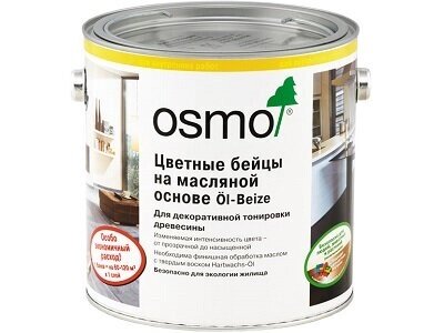 OSMO Цветные бейцы Осмо на масляной основе Osmo Öl-Beize (Цвет-3501 Белый Прозрачный, Интенсивный Объём-2,5 л.) от компании MetSnab - фото 1