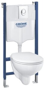 Унитаз с инсталляцией подвесной Grohe Solido Bau Ceramic 39419000 с горизонтальным выпуском