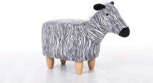 Детский пуф ANJI Zebra,60x28.5x33 см, черный-белый