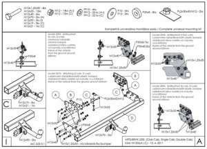 Фаркоп оцинкованный mitsubishi l200 1996-2006, 2006-2015, 2015- съемное крепление (без электрики) galia. m120c