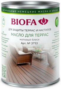 Масла для террас Biofa Германия BIOFA 3753 Масло для террас, Серый (10л)