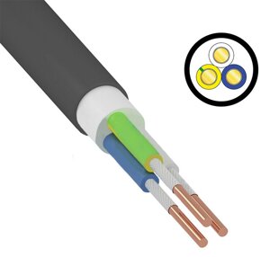 Кабель силовой ВВГнг (А)-FRLS 3x2,5 мм², Rexant, ГОСТ (100 м) {01-8332-3} (100 м.)