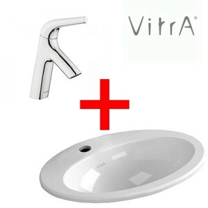 Комплект Раковина Vitra S20 5467B003-0001 48 см + Смеситель Vitra Nest Trendy A42300EXP