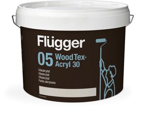 Краска по дереву для наружных работ FLUGGER 05 Wood Tex Acryl краска акриловая для дерева на водной основе, База 1