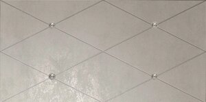 Керамическая плитка Petracers Ad Maiora Rhombus Fregio Con Swarovsky Platino Su Perla 50x100