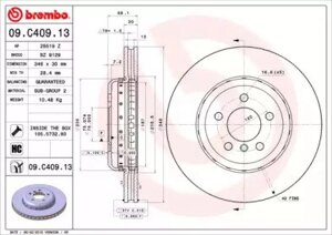 Тормозной диск Brembo 09C40913