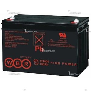 Аккумулятор WBR GPL-121000 (12В, 100Ач / 12V, 100Ah / F18, болт М8)