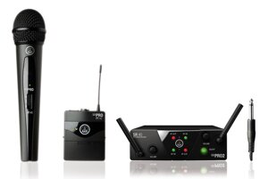 AKG WMS40 Mini2 Mix Set US25BD радиосистема с приёмником SR40 Mini Dual, 1 поясным передатчиком AKG PT40 и 1 ручным