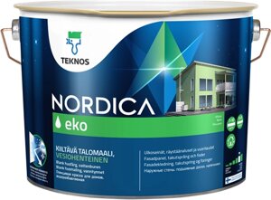 Краска по дереву для наружных работ Teknos Текнос NORDICA EKO краска для наружных работ по дереву, глянцевый, Баз. РМ1