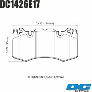 Колодки тормозные DC1426E17 DC brakes RT. 2, перед RANGE ROVER SPORT; IV; колесо 20quot; Brembo;