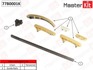 Ремкомплект цепи грм ford d2fe transit 2.4d duratorq Masterkit 77B0001K