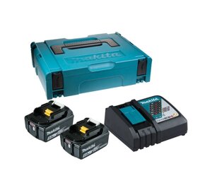 Комплект Makita Аккумулятор BL1850B Li-ion 18V 5Ah Слайдер х2шт + ЗУ DC18RC + Кейс MacPac 198311-6