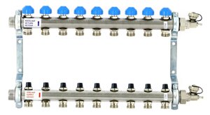 Коллектор распределительный Uni-Fitt Н 1 9 выходов с регулировочными и термостатическими вентилями 456W4309quot;