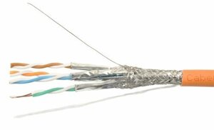 Кабель витая пара STP 7 кат. 4 пары Cabeus SSTP-4P-Cat. 7-SOLID-IN-LSZH (305м)0,58мм (23 AWG), одножильный (solid),