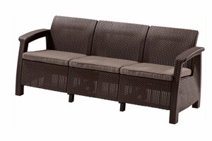 Диван Tikhome quot; Corfu love seat maxquot; (Коричневый/Серо-бежевый, Пластик/Полиэстер)