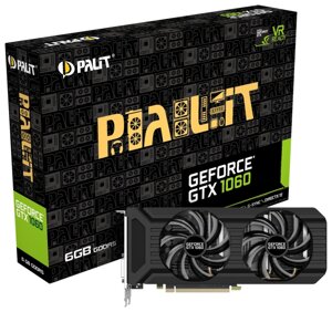 Видеокарта Palit GeForce GTX 1060 1506MHz PCI-E 3.0 6144MB 8000MHz 192 bit DVI HDMI HDCP Dual (NE51060015J9-1061D)