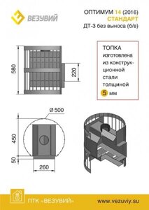 Дровяные печи Везувий печь оптимум стандарт 14 (ДТ-3) Б/В