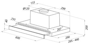 Встраиваемая вытяжка MAUNFELD OUSE TOUCH 60 Glass White