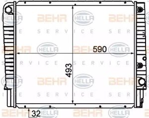 Радиатор, охлаждение двигателя Hella 8MK376774211