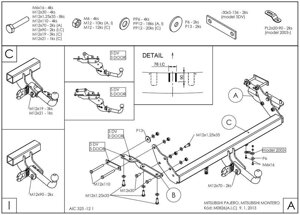 Фаркоп оцинкованный mitsubishi pajero iv 2007-, pajero iii 2000-2007 съемное крепление (без электрики) galia. m082c