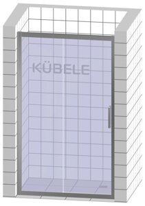 Дверь в душевую нишу Kubele DE019D2 110x200 см, стекло матовое 6 мм, профиль хром матовый