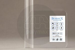 Монолитный поликарбонат ЮгОйлПласт 10 мм прозрачный Borrex Оптимальный 2050мм*3050мм