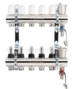 Коллекторные группы Коллекторная группа PROFACTOR PF MB 802.9 1quot; ВР, 9 отводов 3/4quot;, расходомер,